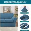 Turquoize 3 Piece Sofa Covers for 2 Cushion Couch Sofa Slipcover Soft Couch Cover for Dogs-Washable Sofa Furniture Covers with 2 Individual Cushion Covers, Thick Fabric (2 Cushion Sofa, Dusty Blue)
