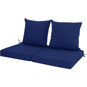 Outdoor Cushions for Patio Furniture, Waterproof Outdoor Chair Cushion w/Fade-Resistant, Removable & Machine-Washable Cover, 22x22 Inch, Deep Seat Sofa/Couch Pad Replacement  Set of 2, Navy Blue