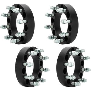 8x6.5 2" (50.8mm) Wheel Spacers with 130mm Bore, 9/16"-18 Studs Thread Pitch, 4pcs Forged Rim Adapters 8x165.1mm 8 Lugs for 1994-2011 Dodge Ram 2500 3500, 1988-1998 Ford F250 F350