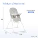 Dream On Me Snack and Stow Highchair | Adjustable Feeding Chair with Removable Tray, Lightweight, Foldable Design, Easy to Clean, Perfect for Toddlers & Infants