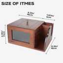 3 in 1 Coffee Filter Holder, Coffee Filters Storge Organizer with Lid for Home Kitchen Barista (Brown)