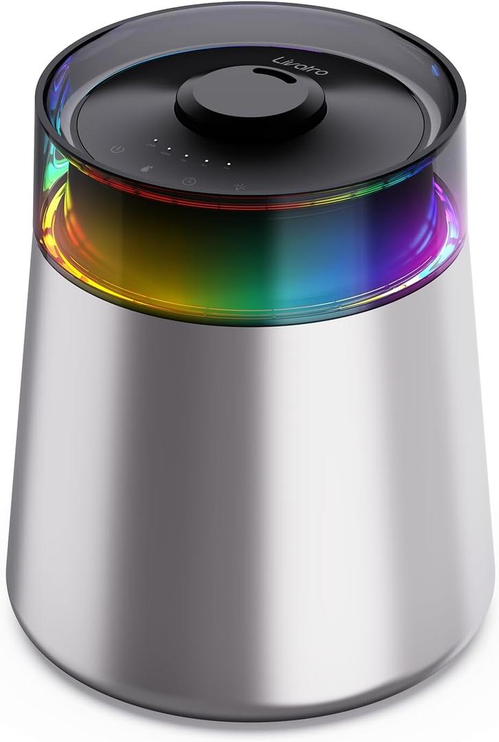 7L Ultrasonic Stainless Steel Cool Mist Humidifier for Bedroom & Large Room, Top Fill, Ultra Quiet 24dB, 3 Mist Levels, Easy Clean Dishwasher Safe Humidifier for Living Room Office