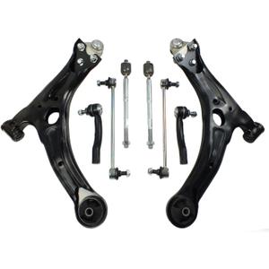 10pcs Front Lower Control Arms w/Ball Joints for Toyota Corolla 2003 2004 2005 2006 2007 2008, Suspension Kit Sway Bar Links Inner Outer Tie Rods End Kit Replace Parts K640361 K640360