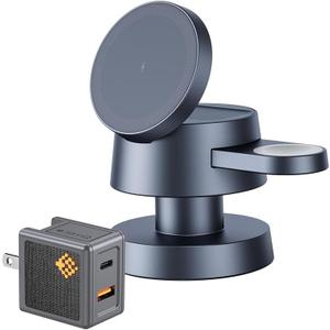 4-in-1 Wireless Charger with Mushroom Lamp & 30W Changer