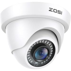 ZOSI 2MP 1920TVL Hybrid 4 in 1 TVI CVI AHD CVBS Security Camera,1080P HD Weatherproof Outdoor Indoor Surveillance Cam,Night Vision,For 960H,720P,1080P,5MP,4K analog DVR - White