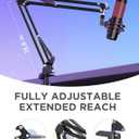 InnoGear Boom Arm Microphone Mic Stand for Blue Yeti HyperX QuadCast SoloCast Snowball Fifine Shure SM7B and Other Mic, Black