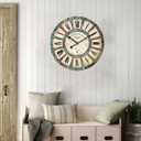 24 Inch Vintage Wall Clock, Roman Numerals Style, Battery Operated, Non-Ticking, Large Oversized Farmhouse Clock, Rustic Wall Decor, Perfect for Home, Kitchen, Living Room
