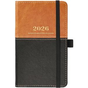 2026 Pocket Calendar - 2026 Pocket Planner for Purse, January to December 2026, 6.4'' x 3.8 (Brown)