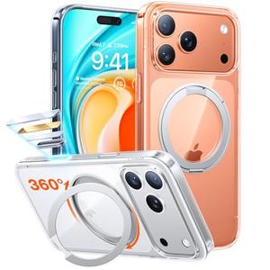 TORRAS Upgrade 360 Magnetic Stand for iPhone 17 PRO Case with Camera Control Button, Fit for MagSafe, Mil-Grade Protection, Slim Soft Edge Translucent Back for iPhone 17Pro 6.3 inch, Clear : Cell Phones & Accessories