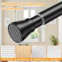 Tension Rods for Windows 28 to 48 Inch - Black Tension Curtain Rod | Spring Tension Rod, No Drill, Non Slip, Adjustable Curtain Rods