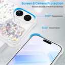 ANSHOW Case Compatible with iPhone 17, Shockproof Clear TPU Glitter Phone Case with 1 Screen Protector, Bling Glitters Case for Women, Silver