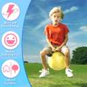 Lewtemi 6 Pcs Hopper Ball Carnival Outdoor Games 15 Inch Jumping Hopping Inflatable Bouncing Ball with Handle and Air Pump for Adults Sport Exercise (Light Colors)