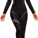 FEOYA Women's One Piece Swimsuit Long Sleeve Full Body Swimwar Rash Guard with Sun Protection (Medium, Color-2)