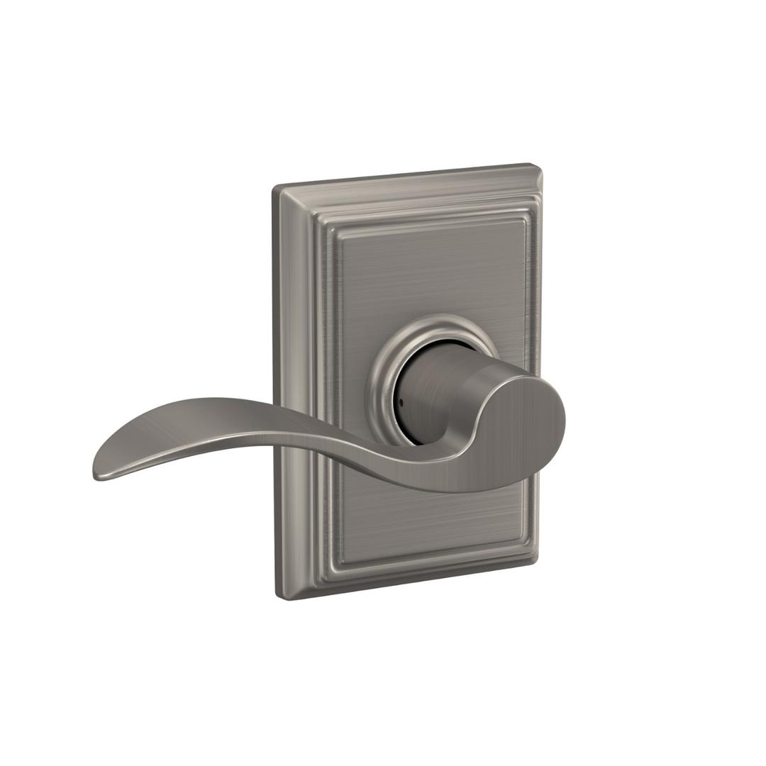 Schlage F10 ACC 622 ADD Accent Door Lever with Addison Trim, Hall & Closet Passage Lock, Matte Black