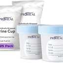 Sterile Urine Specimen Cups with Lids (100PK) - 4 oz. Sample Urine Cups for Specimen Collection - Individually Wrapped Urine Cups for Testing - Stool, Semen Analysis, and Pee Cup