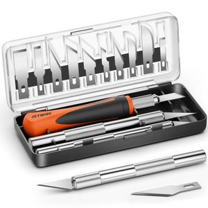 JETMORE 16 Pcs Exacto Knife Set, 3 Craft Knife and 13 SK5 Steel Blades, Precision Hobby Knife for Carving, Modeling, DIY, Scrapbooking, and Art Projects