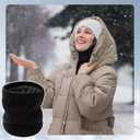 Winter Neck Warmer Fleece Lined Knitted Neck Warmer Soft Mask Face Warmer Neck for Women Men Teens Windproof Gift (Black)