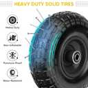 TICONN 4.00-6 Tire and Wheel Flat Free, 2 Pack 13" Solid Tires with 5/8" Axle Bore Hole and Double Sealed Bearings, Perfect for Wheelbarrow, Garden Cart, Wagon, Dolly (Black, 2PK)