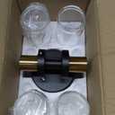 Wall Sconces Set of Two, Black and Gold Bathroom Sconces Wall Lighting with Clear Glass, Modern Sconces Wall Decor Set of 2 Wall Light fixtures for Bathroom Mirror Living Room Hallway Bedroom