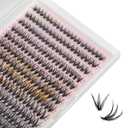 UILULU DIY Cluster Lashes 280pcs Individual 30D Lashes Clusters D Curl Natural Eyelash Extension, False Eyelashes Lash Clusters At Home Lash Extensions (30D-0.07D-9-16MM Lash Only)