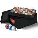 HOLDN’ STORAGE Christmas Ornament Storage Container Box with Dividers – Convenient Durable 2 Individual Removable Trays Fits Up to 48-3” Ornaments - Black