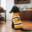 Thanksgiving Dog Sweater Pet Pumpkin Turkey Clothes Costume Cat Stripe Turtleneck Knitwear Shirt Pullover Dog Puppy Thanksgiving Clothes for Small Medium Large Dogs Cats 4XL
