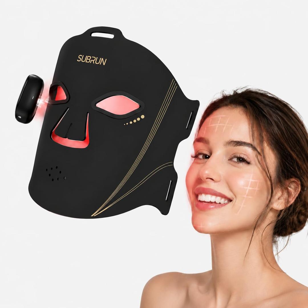 Red Light Therapy for Face, FDA-Cleared Red Light Therapy Mask, 336 LEDs Full Face Coverage & 4 Modes, Rechargeable Cordless At-Home Facial Skincare Device for Acne, Wrinkles & Redness