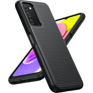 BNIUT for Samsung Galaxy A03s Case: Dual Layer Shockproof Protective Heavy Duty Cell Phone Cover Rugged with Non Slip Textured Back - Military Protection Bumper Tough - 6.5inch (Black Matte)