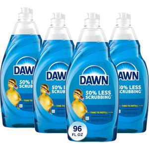Dawn Ultra Dish Soap, Dishwashing Liquid, Original, Dish Soap Liquid, Dish Soap Refill, 4x24 Fl Oz Bundle