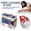 2 x Heavy Duty Clear Packing Tape with Dispenser Combo for Shipping, Moving & Storage,Thicker Clear Packing Tape,1.88 inches Wide, 60 Yards Per Roll, 60 Total Yards