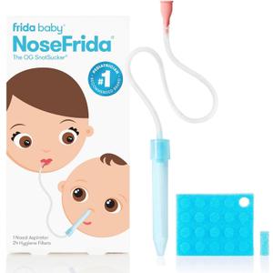 Frida Baby NoseFrida SnotSucker for Baby, Nasal Aspirator for Baby, Nose Sucker Baby Nasal Aspirator for Baby, Congestion Relief with 24 Extra Hygiene Filters