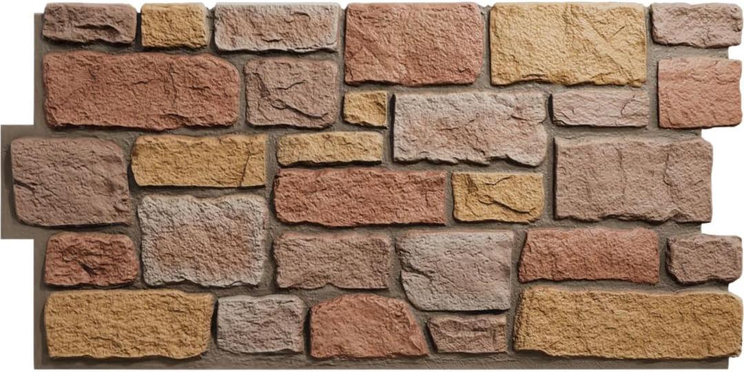 EverStone Cobblestone Faux Stone Panel, 48"W x 23 3/4"H x 1 1/8"D, Charleston Color