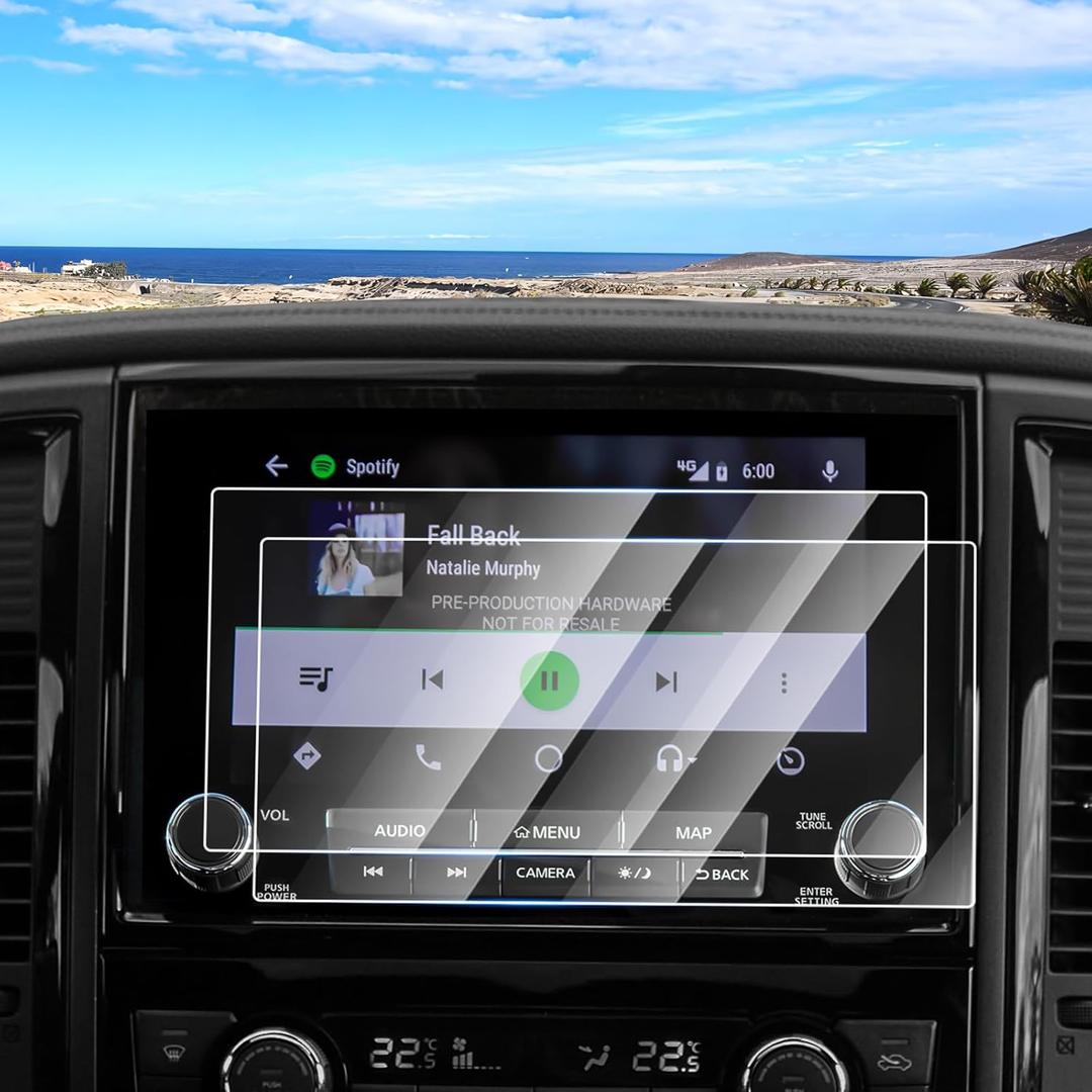 2PCS Screen Protector for 2021-2024 Nissan Titan PRO 4X, 9 Inch Touch Screen Protector Tempered Glass Navigation Display Screen Cover Infotainment Protective Film