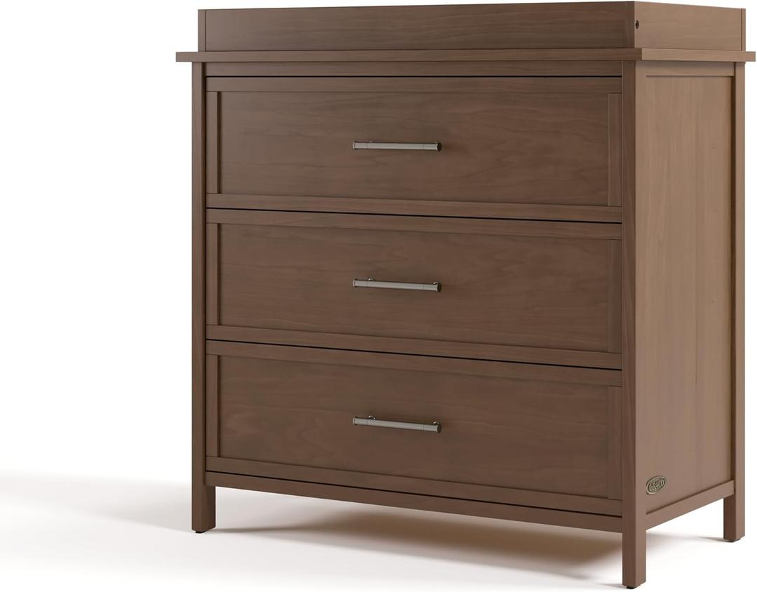 Graco Classic 3 Drawer Changing Table Dresser (Hazelnut) - GREENGUARD Gold Certified Baby Dresser with Changing Table Top, Includes Interlocking Drawer System Graco Classic 3 Drawer Changing Table Dresser (Hazelnut) - GREENGUARD Gold Certified Baby Dresser with Changing Table Top, Includes Interlocking Drawer System