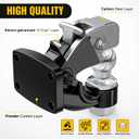 Nilight Pintle Hook Trailer Hitches Receiver Hook Combination 2 Hitch Ball with Mounting Kit, 12000LBS Black Bolt On Adjustable Powder-Coated