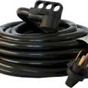 50 Amp Cynder 02016 RV Camper Electrical Extension Cord 50' ft with Handle (50 Feet, Black)