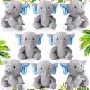 HyDren 8 Pcs Baby Shower Elephant Plush Mini Small Stuffed Animal Toys 4 Inches for Valentine Birthday Gender Reveal Party Charity Donation Gift Supplies Decoration(Blue)