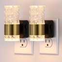 LED Night Light, Dimmable Plug in Nightlight 2 Pack, 0-100LM Adjustable Brightness with Dusk to Dawn Sensor, 3000K Warm Gold Ambiance Lighting for Bedroom, Bathroom, Hallway, Kitchen