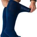 Viasox EasyStretch Diabetic Socks for Men & Women, Non Binding Top, Seamless Toe, Loose Fit (Navy Blue, X-Large)