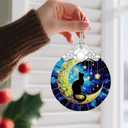 Stained Glass Black Cat Ornament, Christmas Ornaments, Christmas Decorations for Tree, Holiday Ornament, Gifts for Cat Lovers, Holiday Party Gifts, Gift Ideas & Xmas Gift