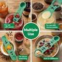 Silicone Magnetic Measuring Spoons, 2 Pack Coffee Measuring Spoons(4-size) - Equipped with strong N50 magnets  securely attach to any metal surface, Suitable for dry and liquid ingredients(Green)