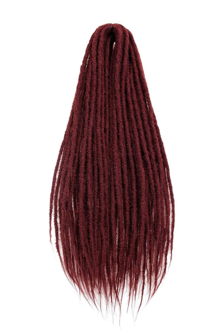 20 Strands 24 Inch Burgundy Dreadlocks Extensions Dread Locs Crochet Hair for Women Handmade Soft locs crochet hair braids Synthetic thin 0.6cm Hippie Double Ended Dreadlock 20 Strands 24 Inch Burgundy Dreadlocks Extensions Dread Locs Crochet Hair for Women Handmade Soft locs crochet hair braids Synthetic thin 0.6cm Hippie Double Ended Dreadlock