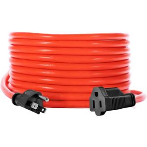 KMC 20ft Outdoor Extension Cord, 20-Foot 16/3 Weatherproof Indoor/Outdoor Extension Cable, Flexible SJTW 16-Gauge 100% Pure Copper Wire, Durable Vinyl Jacket, UL/ETL Certified, 13A 1620W, Orange
