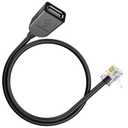 PLEASANTLY USB to Rj9 Female to Male, 4p4c 4-Pin Adapter, Compatible with Most Avaya Landline Phones (RJ9 Male to USB female30cm)