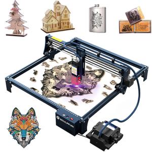 SCULPFUN S30 Pro Laser Engraver, 10W Laser Cutter, Automatic 30L/min Air Assist Pump,Laser Air Nozzle,Industrial Rail Linear Rail,Limit Switch,Eye Protection,Repair Kit,for Wood Metal Acrylic