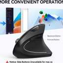 TECKNET Ergonomic Mouse, Wireless Bluetooth Vertical Mouse, 4800 DPI Optical Tracking, 6 Adjustable DPI, Quiet Clicks, 2.4GHz with USB A Receiver, 12 Months Battery, 6 Buttons, Wide Compatibility