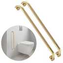 32 Inch Anti Slip Shower Grab Bar Gold, Munzong 2 Pack Bathroom Grab Bar, Knurled Bathroom Balance Bar, Safety Hand Rail Support Handicap Elderly Injury Senior Assist Bath Handle