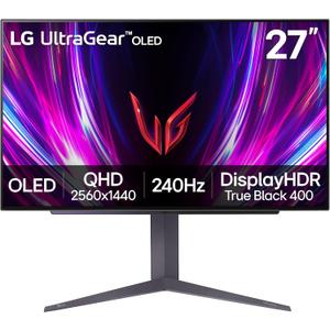 LG 27GS93QE 27-inch Ultragear OLED Gaming Monitor QHD 1440p 240Hz 0.03ms DisplayHDR True Black 400 AMD FreeSync Premium Pro NVIDIA G-Sync HDMI 2.1 DisplayPort Tilt/Height/Pivot Stand Black