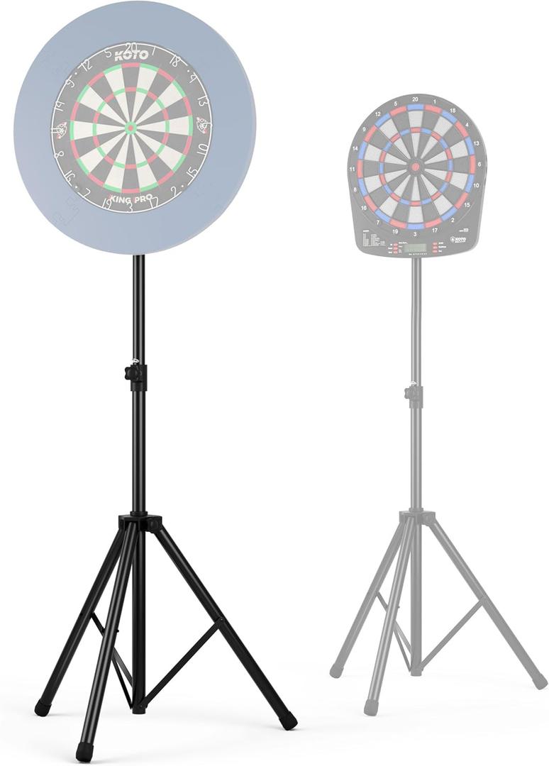 KOTO - Heavy Duty Dartboard Standard, Adjustable Height to Middle of Board: 120cm - 190cm, Width of 90cm, 4 KG, Collapsible