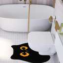 Cute Black Cat Bathroom Rug U Shaped Toilet Rug Soft Bath Mat Non Slip Washable Floor Mat for Home Hotel Bathroom Restroom Decor